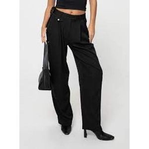 Princess Polly Size 6 Black Wide Leg Trousers